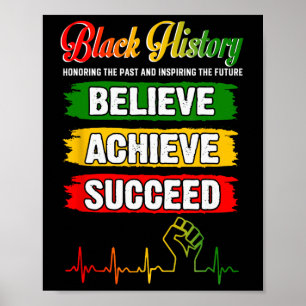 Poster Croire réussir l'histoire noire africaine Mont