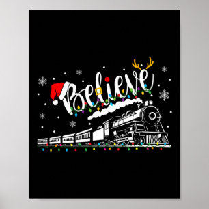 Poster Croire Train Noël Pôle Nord Express polaire F