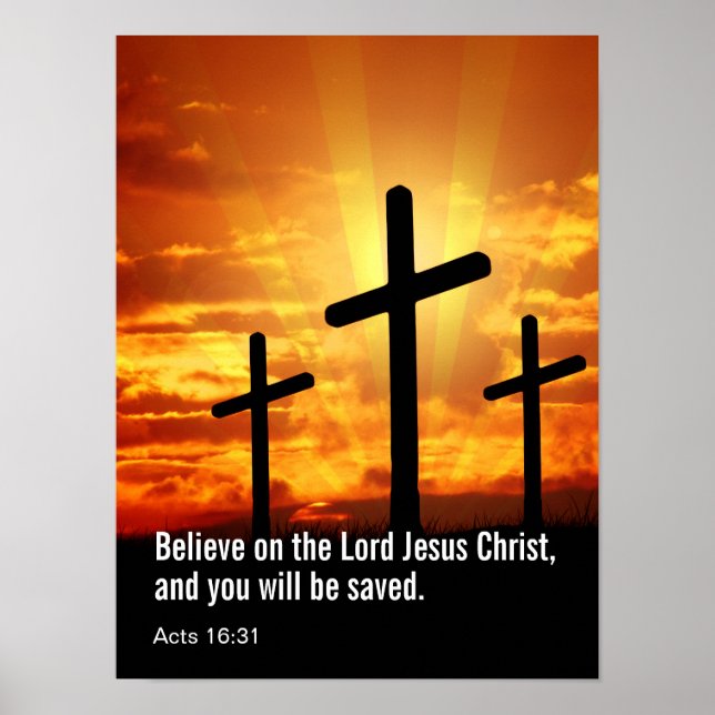 Poster Crois au Seigneur Jésus-Christ, et tu seras (Devant)