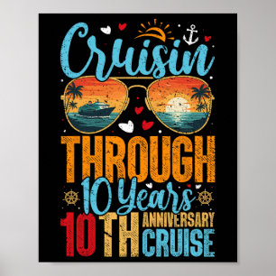 Poster Croisière à travers 10 ans 10e anniversaire de mar