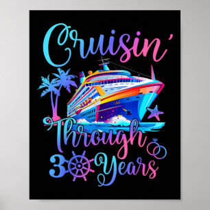 Poster Croisière à travers 30 ans 30e anniversaire de mar