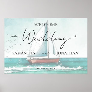 Poster Croisière aquarelle mariage moderne simple