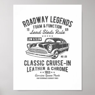 Poster Croisière automobile nostalgique Clic en détresse