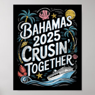 Poster Croisière aux Bahamas ensemble 2025 Famille Été Co