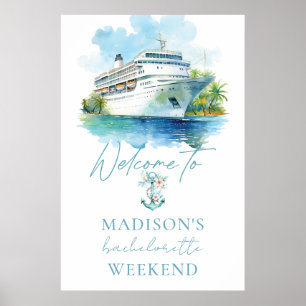 Poster Croisière Bachelorette Party Custom Watercolor Bat