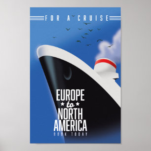 Poster Croisière commerciale de l'Europe vers l'Amérique 