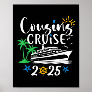 Poster Croisière d'anniversaire 2025 Navire Bateau Famill