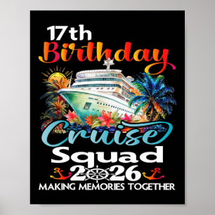 Poster Croisière d'anniversaire de 17 ans entre amis et e