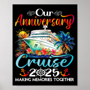 Poster Croisière d'anniversaire mari femme couples croisi