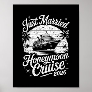 Poster Croisière de lune de miel Cute juste mariés 2026 N