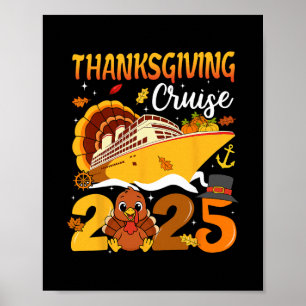 Poster Croisière de Thanksgiving 2025 Dinde drôle Citroui