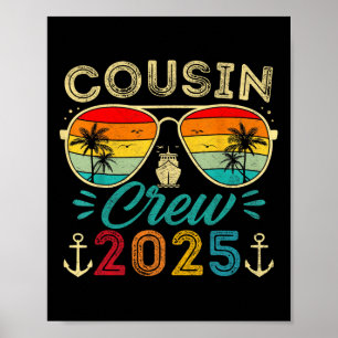 Poster Croisière des cousins 2025 Groupe familial assorti
