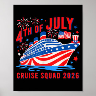 Poster Croisière drôle du 4 juillet équipe 2026 été