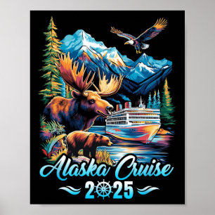 Poster Croisière en Alaska 2025 Groupe de famille et d'am