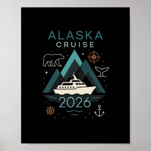 Poster Croisière en Alaska 2026 - Voyage de vacances en f