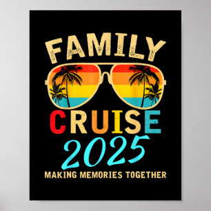 Poster Croisière en famille 2025 Plage assortie Vacances 