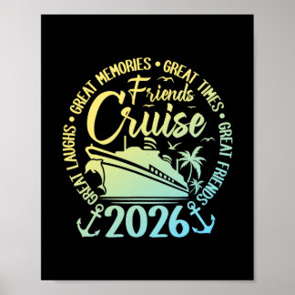 Poster Croisière entre amis 2026 Voyage de vacances Crois