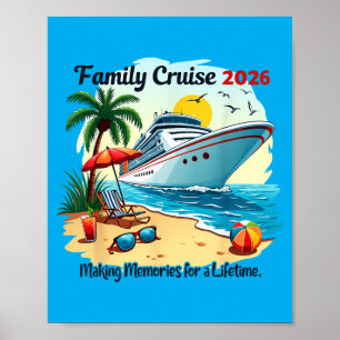 Poster Croisière familiale 2026 Voyage de vacances Réunio