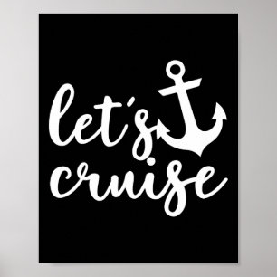 Poster Croisière familiale en couple avec ancre de bateau