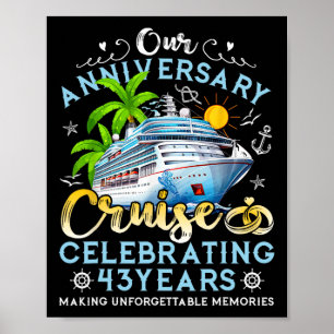 Poster Croisière Joyeux Anniversaire Célébrant 43 Ans Réd