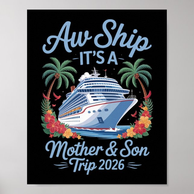 Poster Croisière mère fils 2026 vacances tenue de famille (Devant)