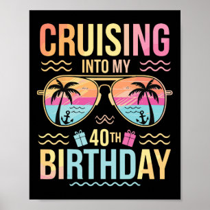Poster Croisière pour mon 40e anniversaire Vacances tropi