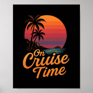Poster Croisière tropicale en vacances avec palmier Su