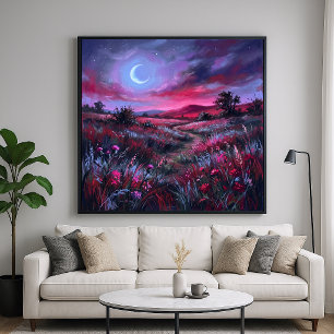 Poster Croissant de Crépuscule - Paysage Impressionniste