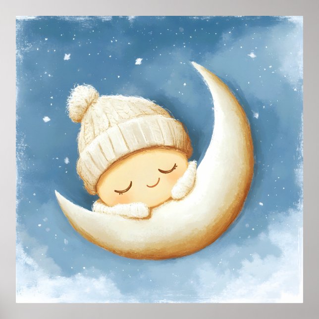 Poster Croissant de Lune Tricot Cozy (Devant)