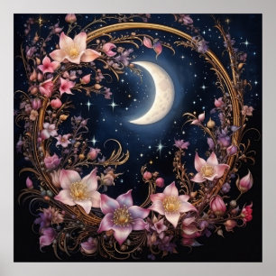 Poster Croissant Fantaisiste en Fleur
