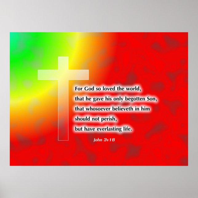 Poster Croix arc-en-ciel (Devant)