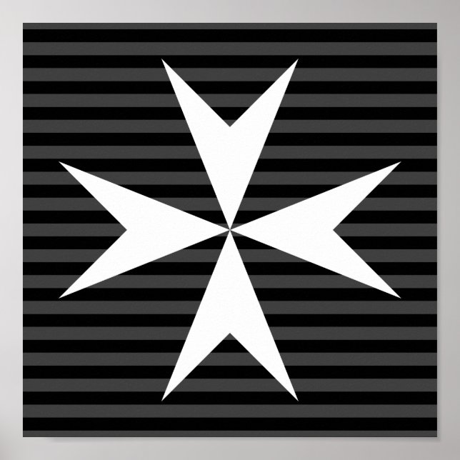 Poster Croix blanche médiévale | Ordre de Saint-Jean (Roy (Devant)