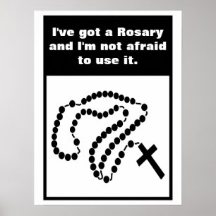 Poster Croix catholique des perles du Saint Rosaire