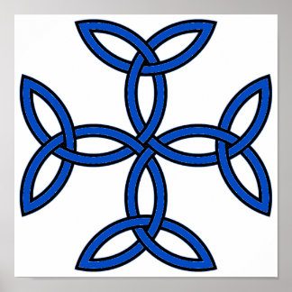 Poster Croix celtique 11 bleu