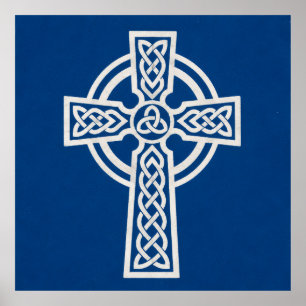 Poster Croix celtique bleue