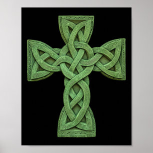 Poster Croix celtique irlandaise Nœud chrétien Sainte Tri