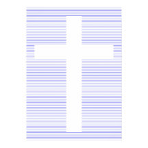 Croix chrétienne bleue et blanche Art minimaliste 