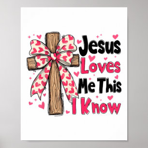 Poster Croix chrétienne Jésus M'aime Ceci Je Connais Vale