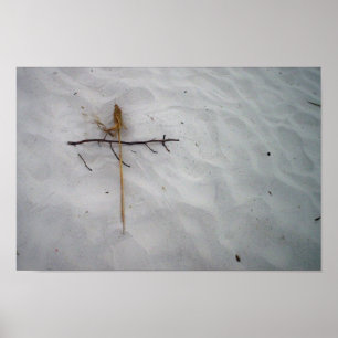 Poster Croix dans le sable