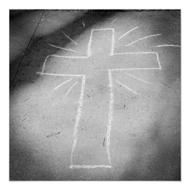 Poster Croix de Chalk Art Sidewalk (Devant)