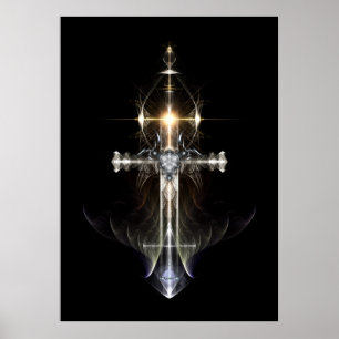 Poster Croix de l'aile céleste Art fractal NWGBGBL