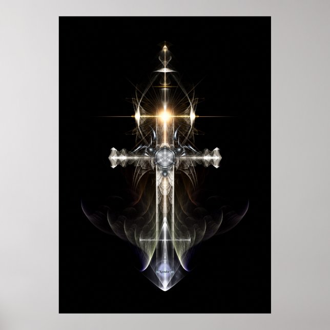 Poster Croix de l'aile céleste Art fractal NWGBGBL (Devant)