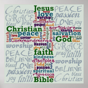 Poster Croix de l'art chrétien de la parole religieuse