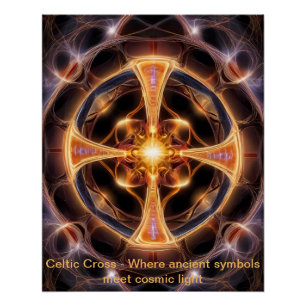 Poster Croix de l'énergie cosmique celtique