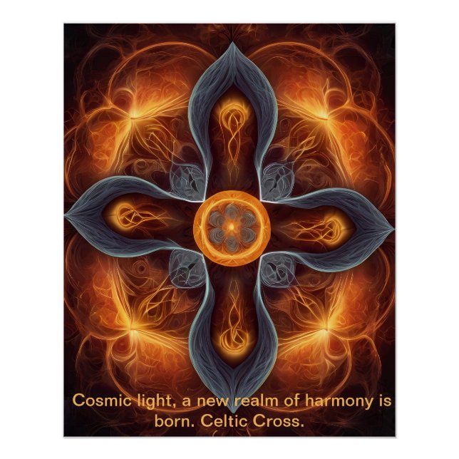 Poster Croix de l'énergie cosmique celtique (Devant)