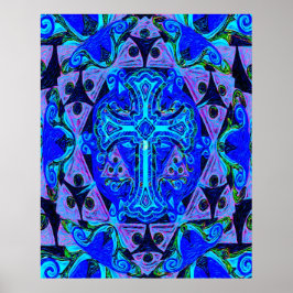 Poster Croix de Mandala par Amelia Carrie