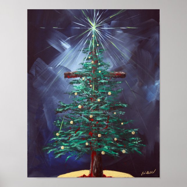 Poster Croix de Noël (arbre de Noël) (Devant)
