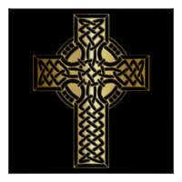 Croix de noeud celtique en or et noir