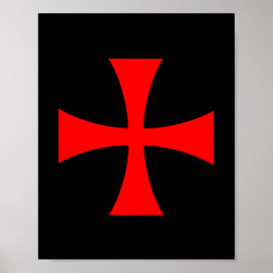 Poster Croix des Templiers Ordre catholique chrétien Le