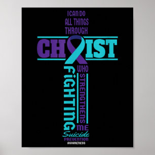 Poster Croix du Christ Sensibilisation au suicide Santé m
